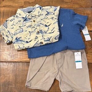Nautica Blue and Tan 3 Piece Set           size 24 months